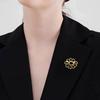 Women Brooch Smooth Surface Hollow Sun Flower Design Lapel Pin Non-Slip Buckle Scarf Badge Clothing Bags Accessories