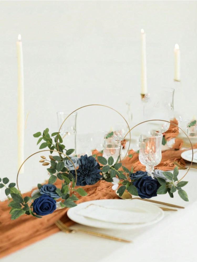 3PCS Artificial Roses Centerpieces Wedding Wreath Floral for Sweetheart Table Head Table Ceremony Reception Artificial Flowers Wedding Decorations