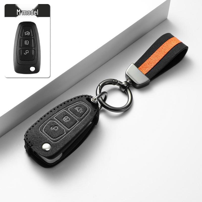 Two-Tone Suede Key Shell for Ford Mondeo, Edge, Explorer, and Focus