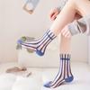 1 Paar gestreifte Glassocken, Preppy-Stil, ultradünne, atmungsaktive Kniestrümpfe, Damen-Langsocken und Strumpfwaren, Frühling Sommer