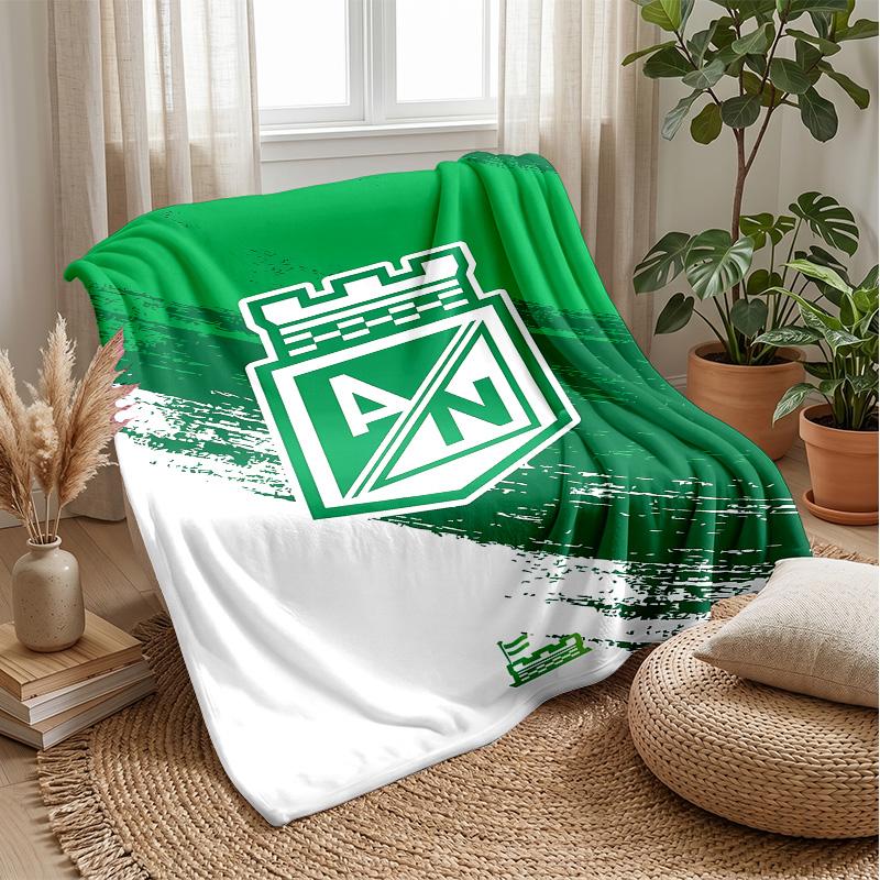 Atlético Nacional Theme Blanket Soft Flannel Blanket Plush Throw Blanket Cozy Sofa Bed Blanket for Home Decor