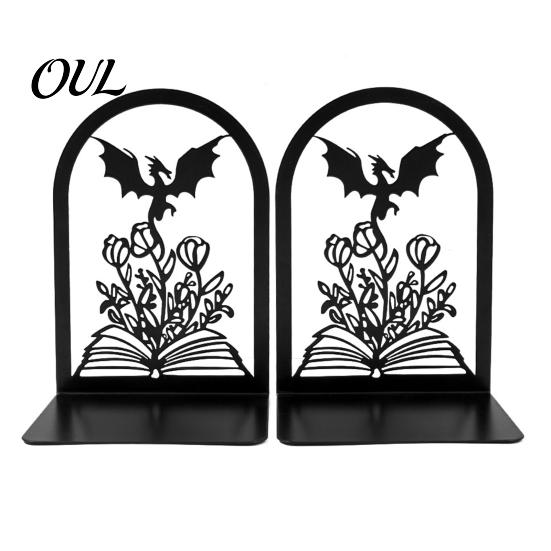 Metal Bookends 1 Pair Dragon Bookends, Fantasy Castle Decorative Book Ends Decor Gift for Shelves, Heavy Duty Gothic Holders Home Office Library
