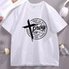 Be om det Be över det Be igenom det T-shirt Bön Kristet Kors T-shirt Biblisk Vers Bomull Kortärmad Rund Hals T-shirts