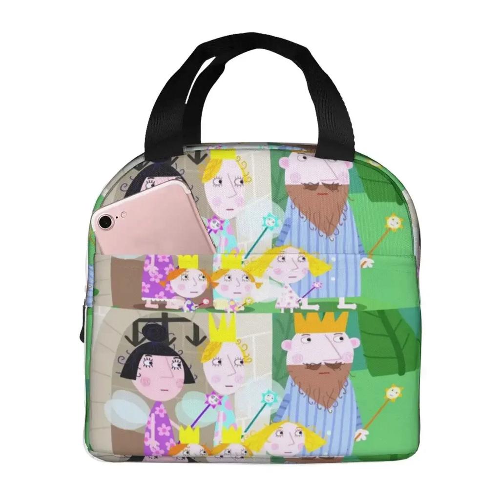 Ben und Holly Cartoon Isolierte Lunchtasche für Damen Kinder Tragbar Lebensmittelboxen Thermische Lunchbox Tragetasche