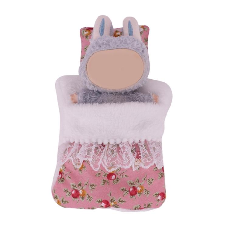 Popular Doll Bed Accessories With Detachable Pillow And Soft Sleeping Bag for 1-2 Generation Plush Figure Doll Decors