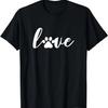Paw Print Love Heart Funny Cool Dog Cat Mom Pet Animal Lover T-Shirt