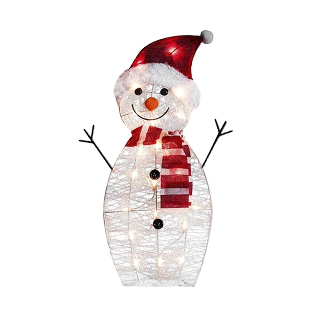 3Pcs Lighted Snowman Christmas Garden Decoration With LED Light Glowing Snowman Xmas Home Outdoor Yard Decorations Ornament