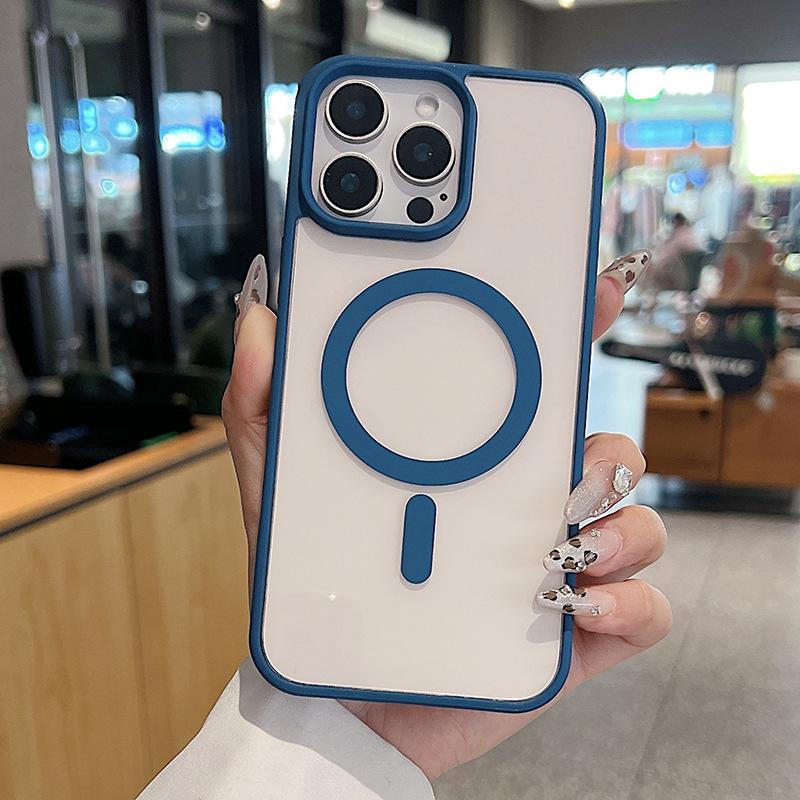Applicable To iPhone11 Mobile Phone Case Apple 11promax Macaron Transparent 11e Magnetic Protective Case Anti-drop 11