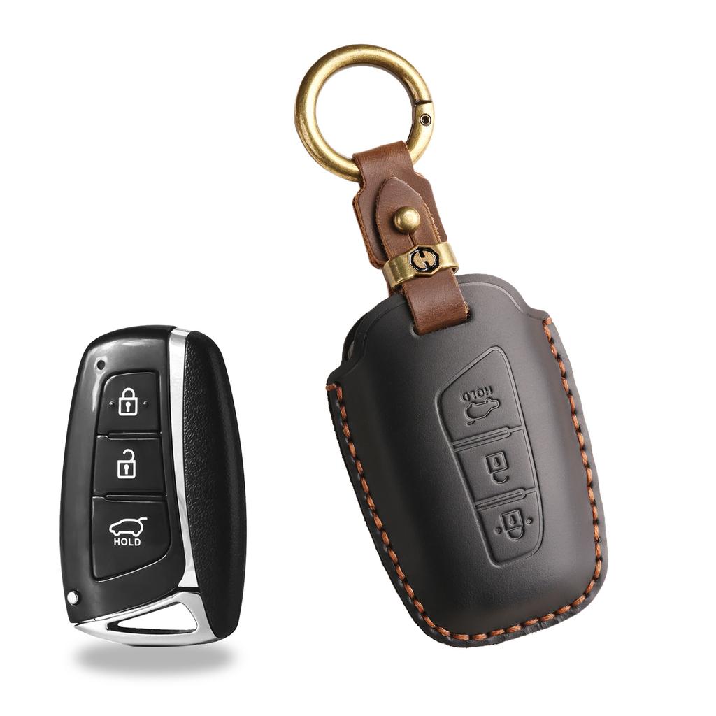 Retro Key Case for Korean Models Hyundai IX45Hyundai Amazon Genuine Leather Car Key Case