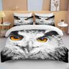 Lovely Owl 3D Birds Carton Warm Comforter Beding Set,Soft Duvet Cover Bed Linen Set Comfortable Quilt Cover Pilowcase King Quen Sized Dimensions