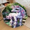1PC Fantasy Unicorn Automatic Open/Close Umbrella with Windproof, 8-Rib Sturdy Canopy, Durable Ribs, Fashionable Design, Outdoor Accessory, Fun Prin,