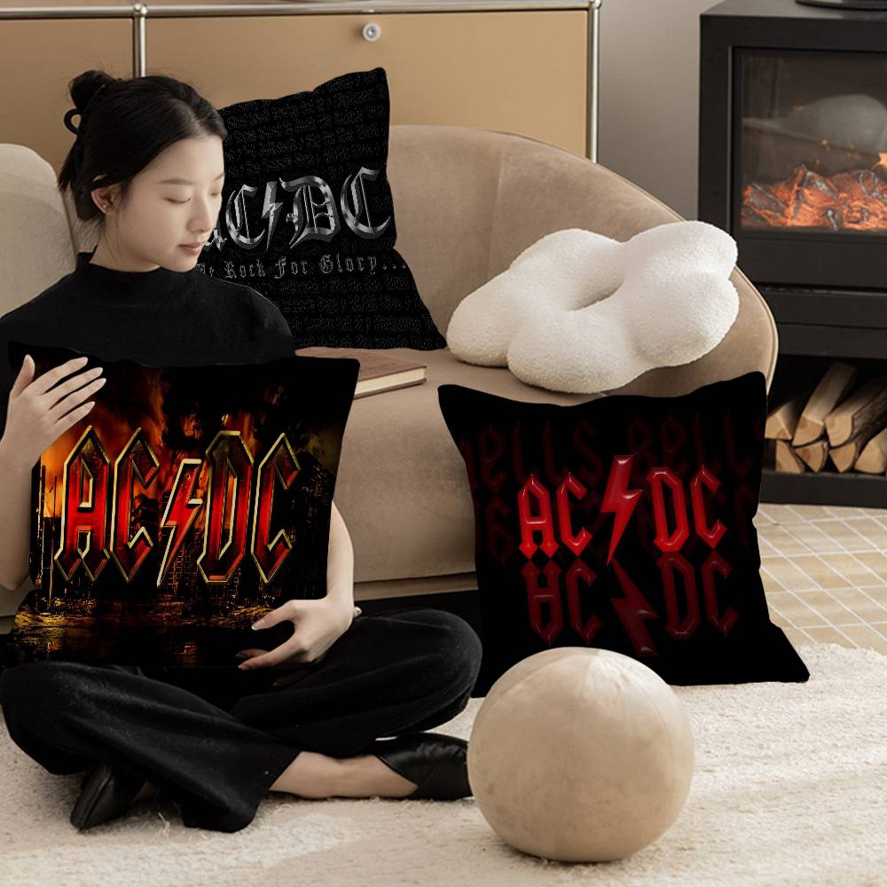 A-AC-DC Band Cushion Cover Car Throw Pillow Case For Sofa Car Christmas Gift 40x40cm 45x45cm