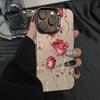 Silver Anti-Fall Rose Branch Phone Case for 17/17ProMax/17Pro/16/15