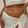 Beach Vacation Conch Starfish Imitation Pearl Waist Chain Ins Turtle Rice Bead String Elastic Body Chain