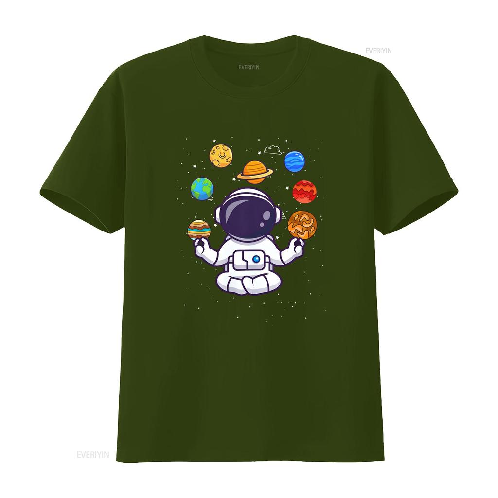 Astronaut Planets T Shirt Space Astronomy Lovers Spaceunisex Boys Kids Vintage Washed Streetwear Top For Everyday Wear Homme