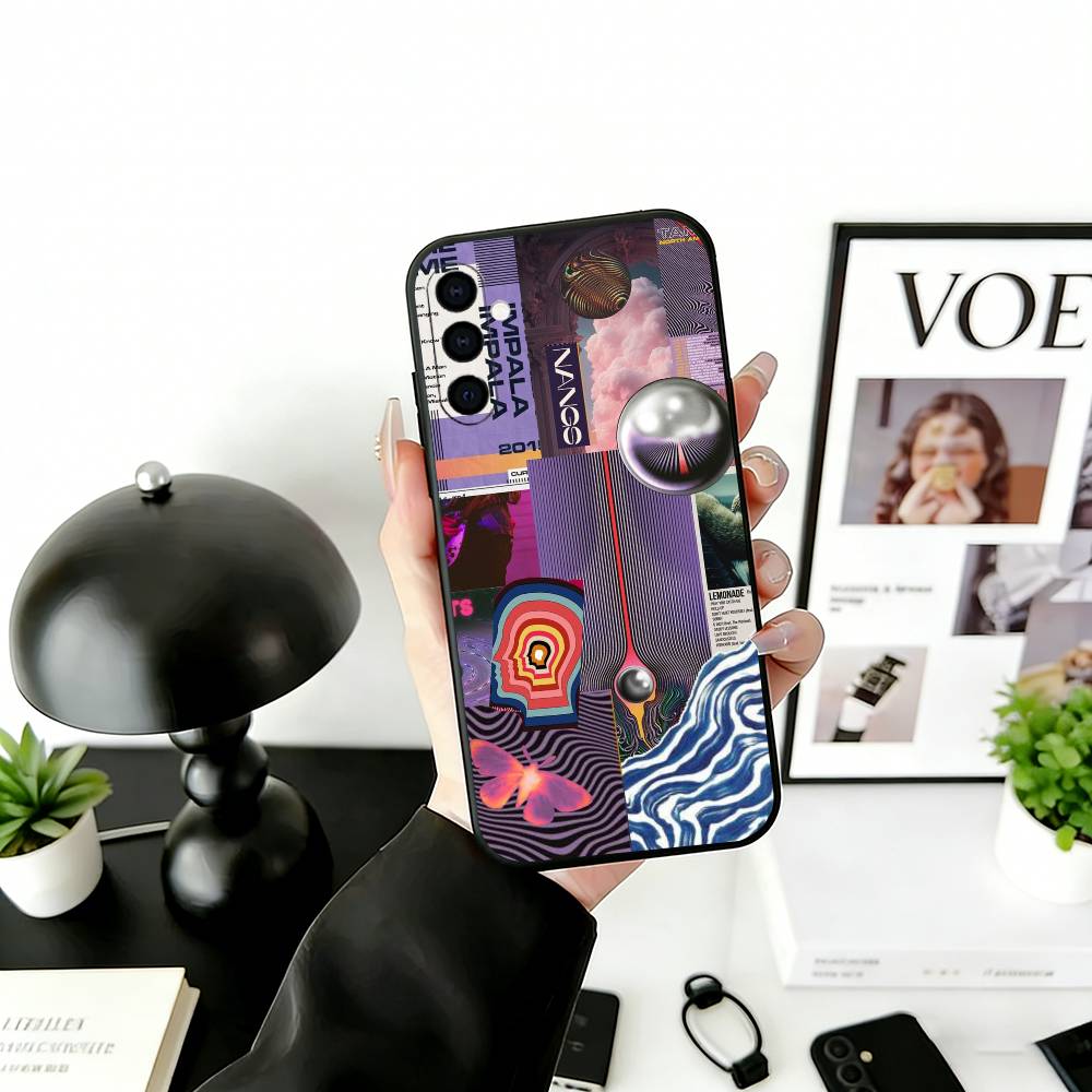 Tame Impala Psychedelic Art Phone Case Black Silicone Soft For Samsung Galaxy A73,A72,A71,A70,A53,A52,A51