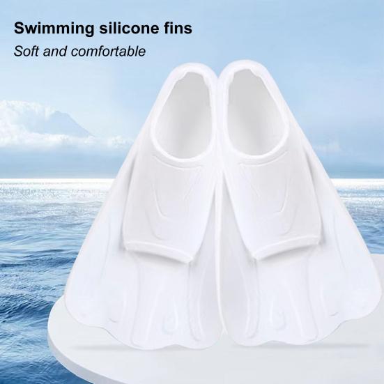 1 Pair Swim Fins Comfortable Non-slip Ergonomics Professional Auxiliary Training Silicone Short Swimming