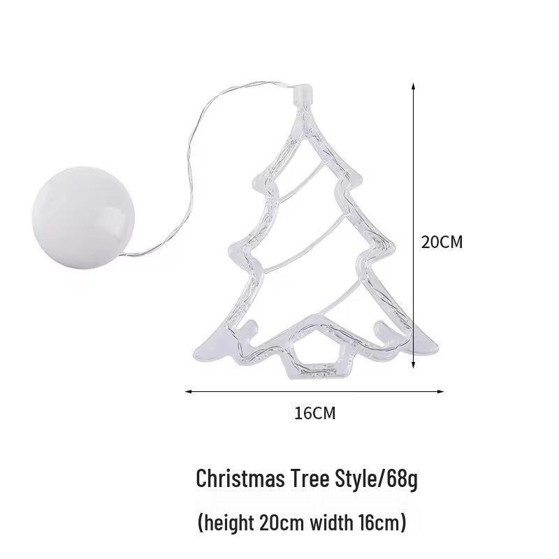 LED Suction Cup Christmas Window Lights - Santa & Snowman Shapes
