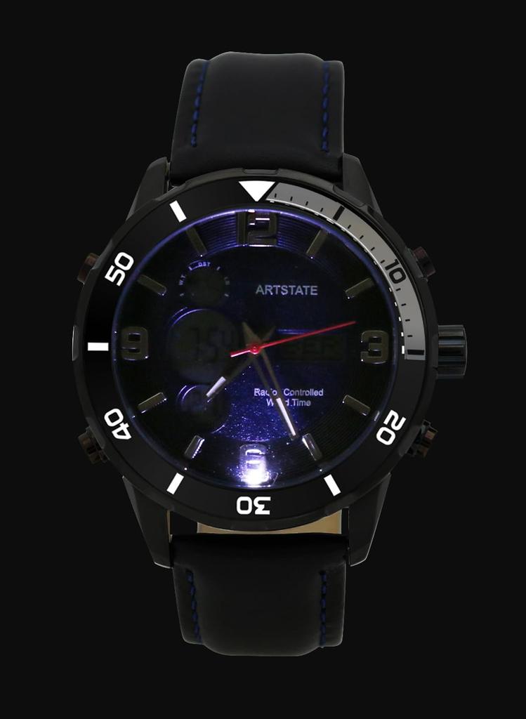Date and Day 10 ATM Water Light Long Life [ARTSTATE AS3284] Men's Radio-Controlled Watch, Display, Digital/Analog Display, Resistance, Function,