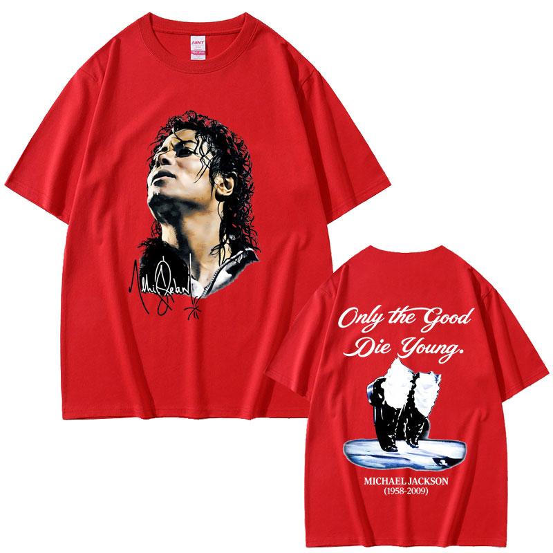 Michael Jackson King of Pop Μπλουζάκι Unisex Γυναικεία Vintage Γοτθικά Ροκ Μπλουζάκια Unisex Punk Μεγάλα Κοντομάνικα Μπλουζάκια Streetwear