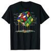 Vintage Engraçado Derretendo Cubo Mágico Cubing Velocidade Matemática Camisetas Verão Rubiks Rubics Gráfico Streetwear Manga Curta Camiseta Masculina Algodão
