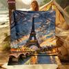 3D Eiffel Tower Flannel Bed Blanket Lightweight Cozy Plush Blanket for Bedroom LivingRoom Sofa Couch Nice Gift Next Day Shipping