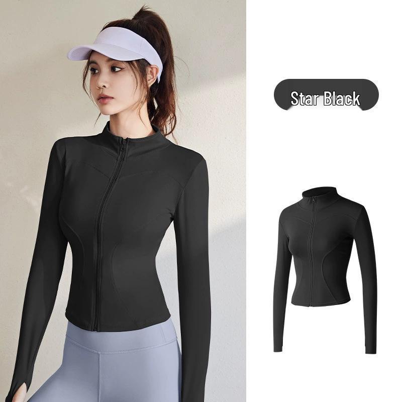 Dames Slim Fit Lange Mouwen Sportjack - Sneldrogend, Hoge Stretch, Ademend, Zonbescherming voor Yoga en Hardlopen