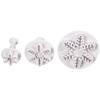Push-out Cookie Cutters - Snowflakes - 3 Pcs - Plastic - Dishwasher Safe