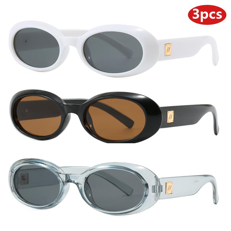1Pcs Retro Oval Sunglasses Women Luxury Black Shades UV400 Protection Punk Brand Sun Glasses Unisex Outdoor Cycling Goggles