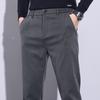 2024 Lente en Herfst Nieuwe Tencel Casual Broek voor Heren, Rechte Pijp Slim Fit Elastische Werkbroek, Herfst en Winter Herenbroek
