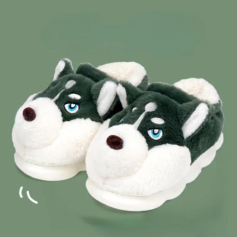 Men's Cotton Slippers Autumn Winter Indoor Home Thick Bottom Cold Resistant Cute Outer Wear Plush Warm Coldproof Cotton Slippers