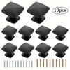 10pcs Aluminum Cabinet Knobs, 1.22*0.98 Inch, Matte Black Kitchen Cabinet Knobs for Drawers, Dresser Knobs, Closet Door Knobs, with Screws