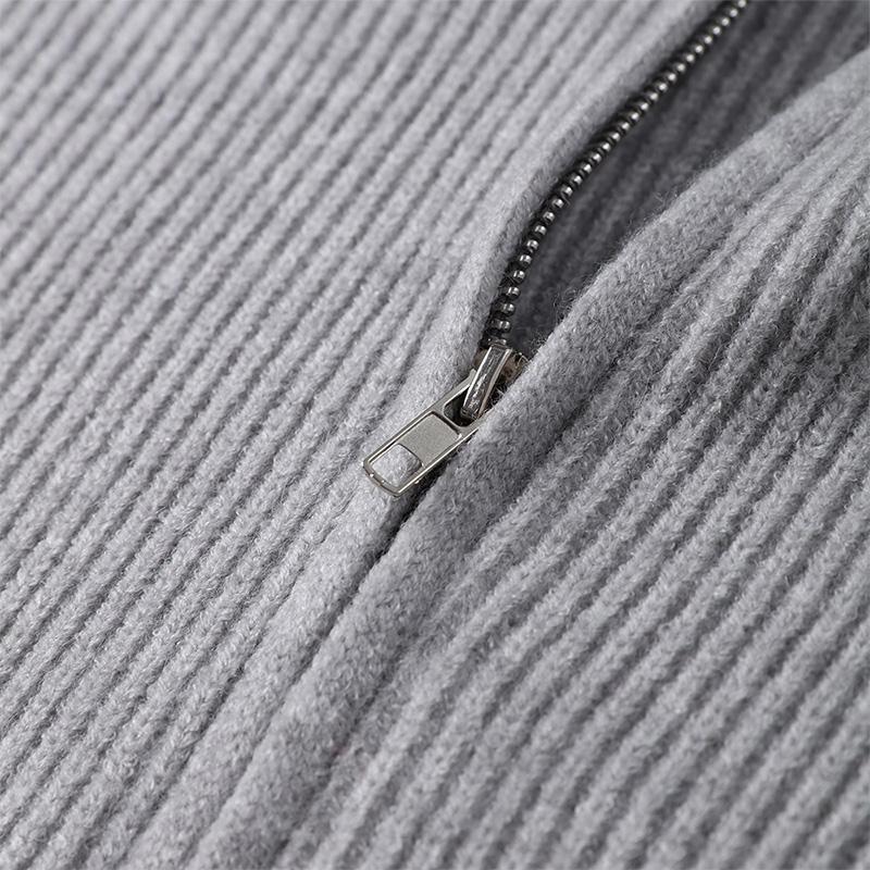 Knit Solid Color Women Cardigan Loose Long Sleeve Zipper Female Sweater Casual Autumn Winter O Neck Straight Female Overcoat