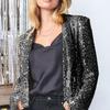 Long Sleeve Cardigan Open Stitch Long Sleeve Club Stage Performance OL Commute Spring Fall Blazer Jacket