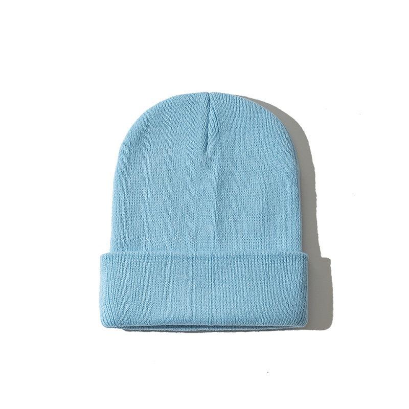 Gram einfarbige O-Strickmütze Herbst- und Winter-Kälteschutzmütze warme Mütze vielseitige Pullovermütze für Damen