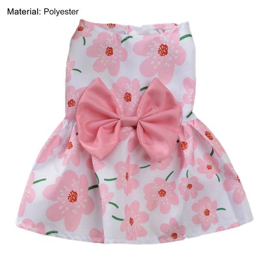 Pet Dress Sleeveless Soft Thin Style Floral Print Small Dog Cat Clothing for