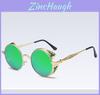 Luxurious Polarized Vintage Steampunk Round Mirror Sunglasses For Timeless Style