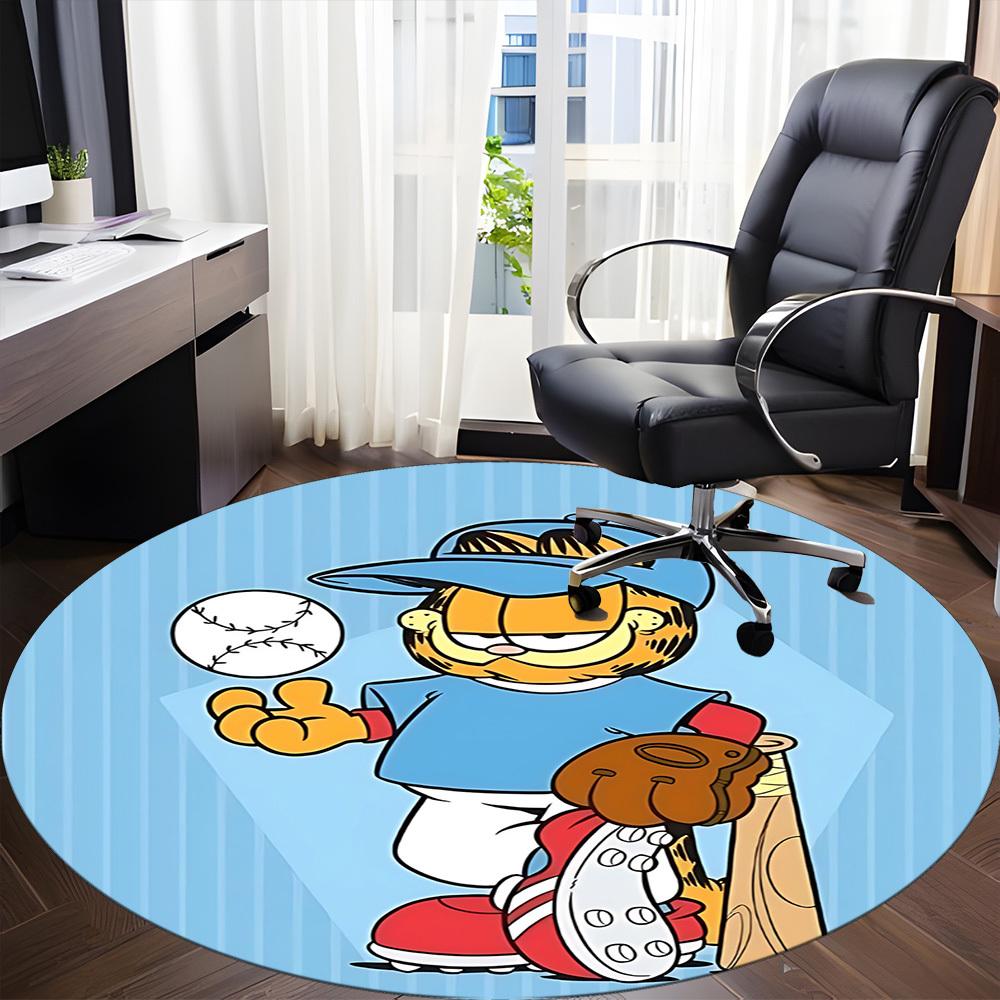 1pc Garfield Office Round Area Rug, Under Office Chairs Bedroom Living Room Home Decor, Room Decoa1016085