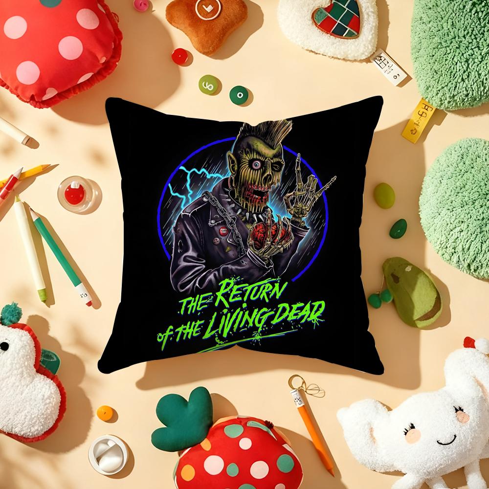 R-Return Of The Living Dead Cushion Cover Plush Fabric Soft Double-Sided Printed Sofa Warm Winter Home Gift Pillow Cover