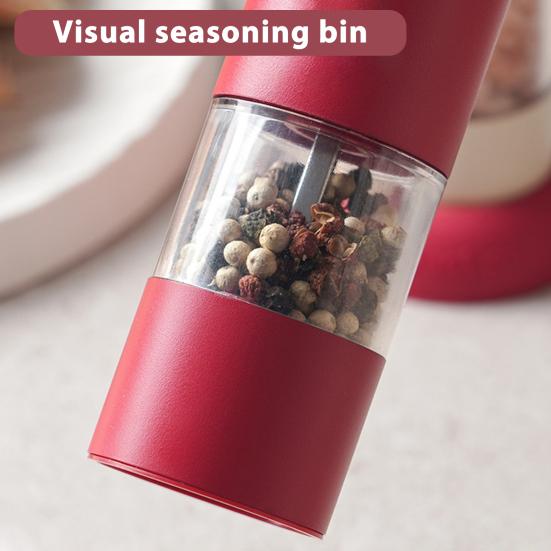 Electric Pepper Grinder Rechargeable Salt And Spice Mill with Adjustable Coarseness One-Hand Operation Kitchen Seasoning Tool