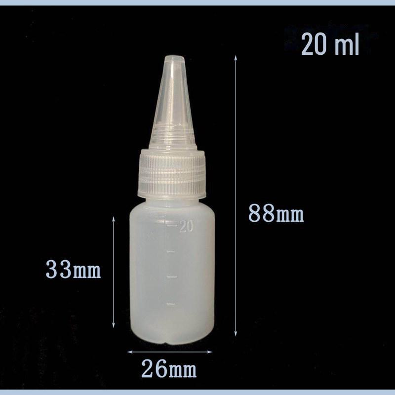 Translucent Squeeze Pointed Mouth Liquid Dispensing Bottle - 10ml/20ml/30ml