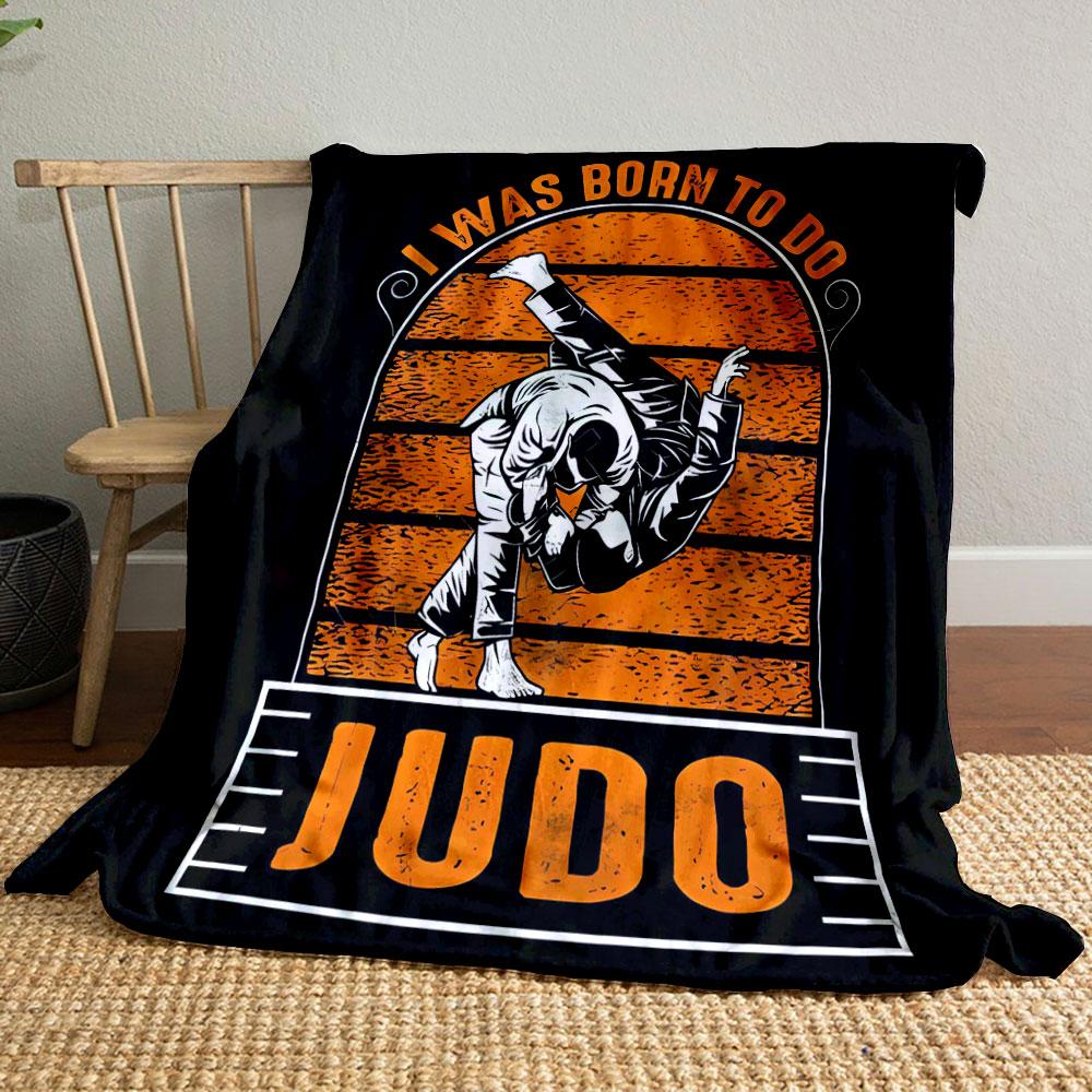 I Was Born To Do Judo Retro Style Throw Blanket bedroom Blanket for Livingroom Couch lunch break Soft throw for Friend's festival Gift