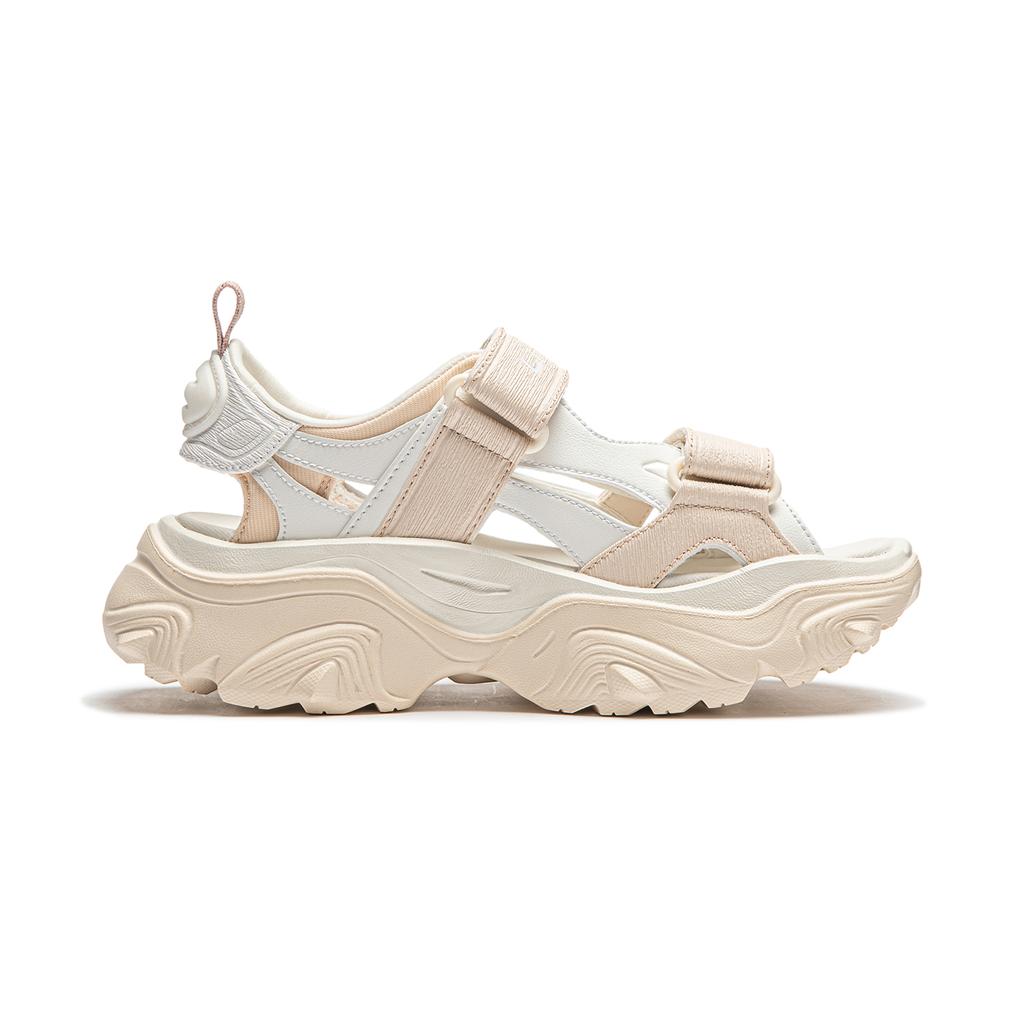 Li Ning Soft Coca Beach Sandals Women's Ivory/Rock White Gray AGUU002-3