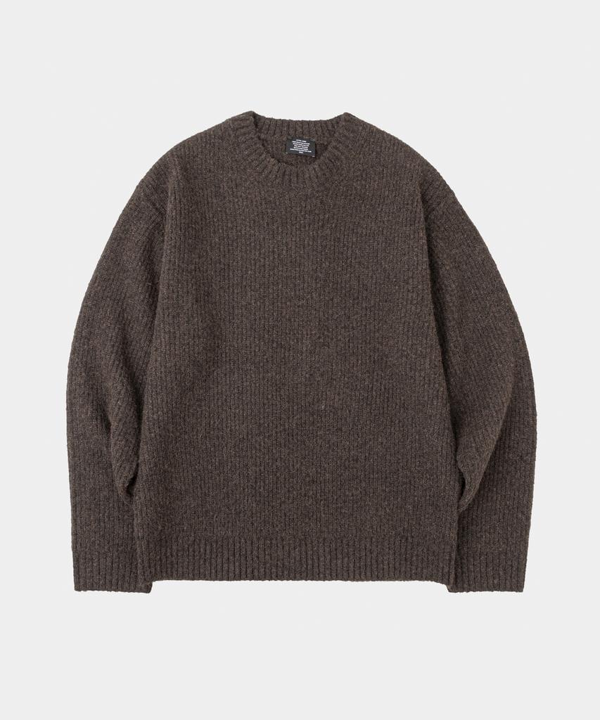 LETTERCOMO Heavy Rush Wool Round Knit Brown