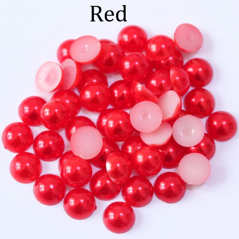 2 3 4 5 6 8 10 12 14 MM Imitation Pearl Round Half Beads For Jewelry Making Women Nail Art DIY Accessories