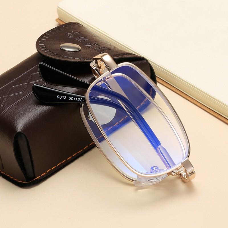 Vintage Foldable Reading Glasses Men Women Retro HD Lens Portable Folding Eyewear with Box Unisex Fashion
