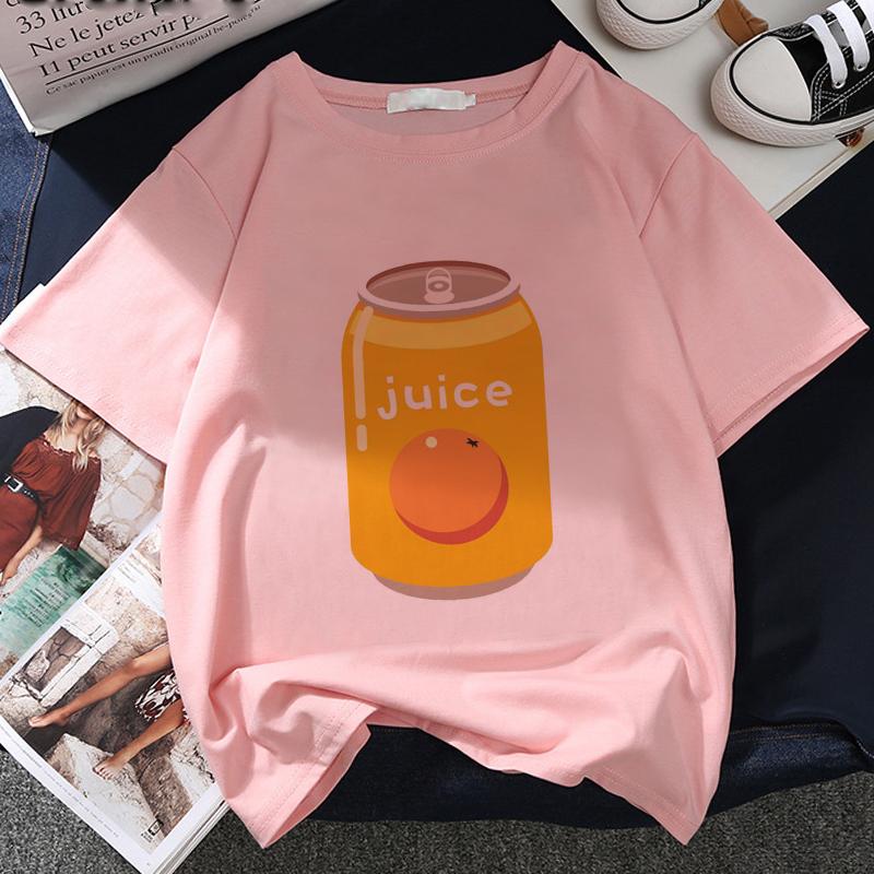 Japanische Erdbeersaft Grafik Druck T-shirt Frauen Neue Sommer Mode T-shirt T Harajuku Ästhetischen Rosa Top Weibliche T Shirt