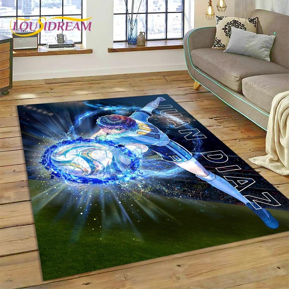3D Cartoon Captain Tsubasa Football Carpet Rug for Bedroom Living Room Home Sofa Decoration,Children Game Large Decor Floor Mat