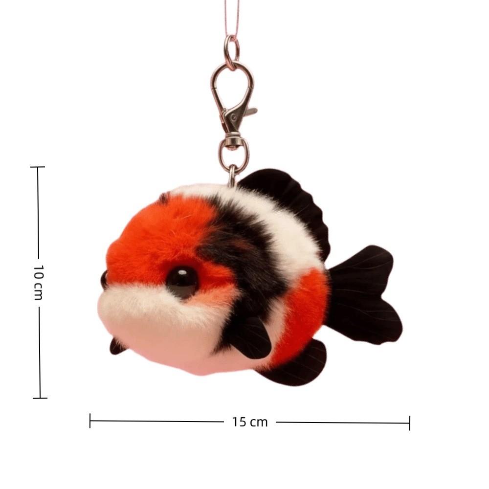 Super niedlicher weicher Koi-Taschenanhänger dreifarbiger Glücksanhänger Schlüsselanhänger Goldfisch-Schlüsselanhänger Dekoration