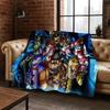 3D F-FNAF Game Cartoon Flannel Blanket Soft Warm Throw Blanket for Bed Bedroom Room Living Room Travel Camping Picnic Gift